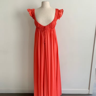 John Kloss for Cira salmon colored nylon lingerie gown-size M (marked L) 