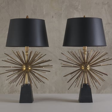 PAIR OF PANI MID CENTURY STARBURST TABLE LAMPS