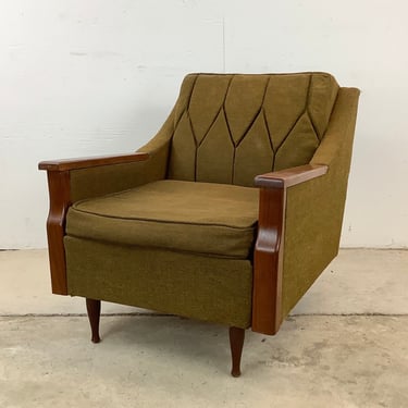 Mid-Century Lounge Chair- Walnut Arms, Kroehler Style 