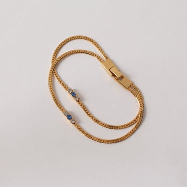 Vintage Double Strand Sky Rhinestone Bracelet
