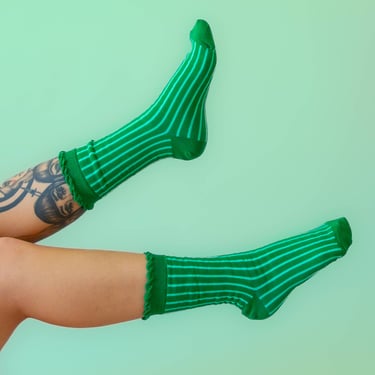 Striped Crew Socks | Emerald