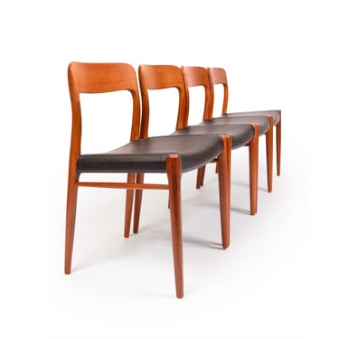 Vintage Niels Otto Møller Model 75 Dining Chairs in Solid Teak (Set of 4) 