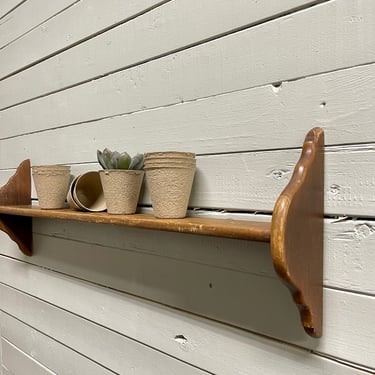 Long Wood Wall Shelf | Wood Wall Plate Shelf | Shelving | Spice Rack Bottles Apothecary | Bathroom Kitchen Shelf | Long Narrow Shelf Hooks 