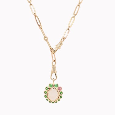 Jasmine Moonstone & Tsavorite Chain Necklace