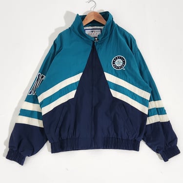 Vintage 1990s Seattle Mariners Logo Athletic Windbreaker Jacket Sz. XL