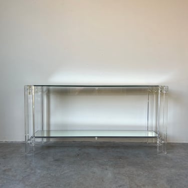 70's Mid-Century Two - Tier Lucite Console Table 