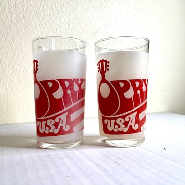 Vintage Mid Century Opryland USA Nashville Tennessee Souvenir Pair of Drinking Glasses 