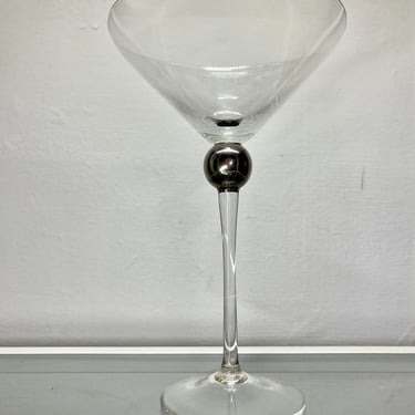 Long Stemmed Silver Ball Martini Glass 