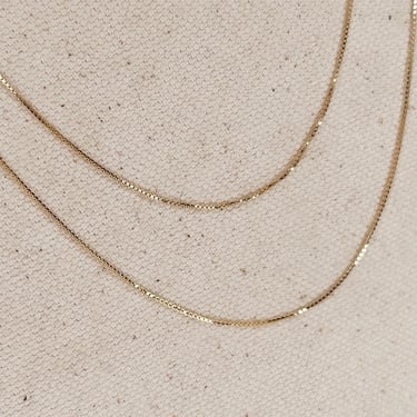 18k Gold Filled Box Chain Very Thin 0.5mm Jewelry Components