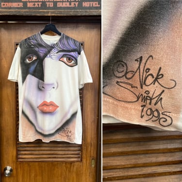 Vintage 1990’s Dated 1995 Paul Stanley Kiss Rock Band Airbrush Artwork Custom T-Shirt, 90’s Tee Shirt, Vintage Clothing 