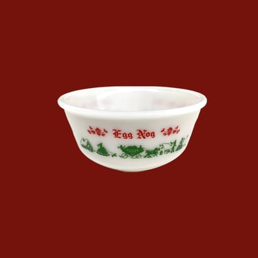 Vintage Punch Bowl Retro 1960s Hazel Atlas + Milk Glass + Egg Nog + Christmas + Holiday + Servingware + Home and Kitchen Decor 