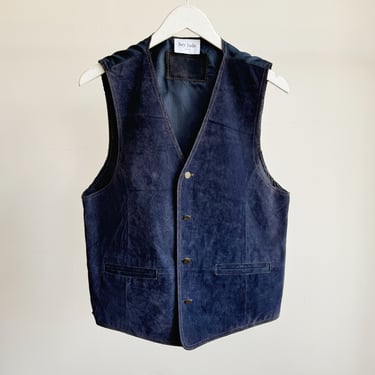 Navy Suede Leather Vest