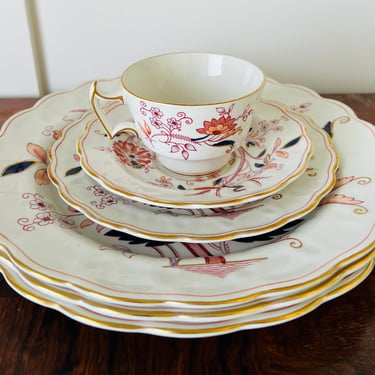 Vintage English Bone China by Booths of England in &quot;Fresian&quot; Pattern, Service for 8