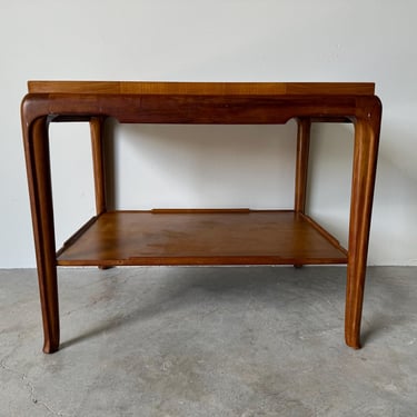 Mid-Century Modern Walnut Two- Tier  End Table By William Berkey  for John Widdicomb 