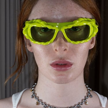 Ottolinger Twisted Sunglasses - Acid Green on Garmentory