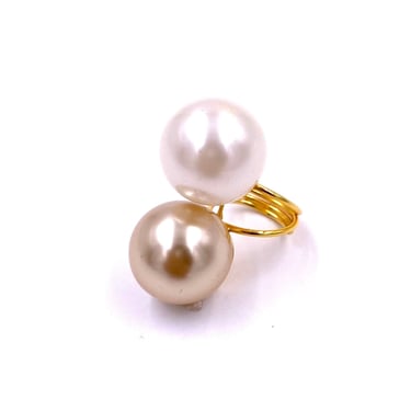 Double Pearl Cocktail Ring 