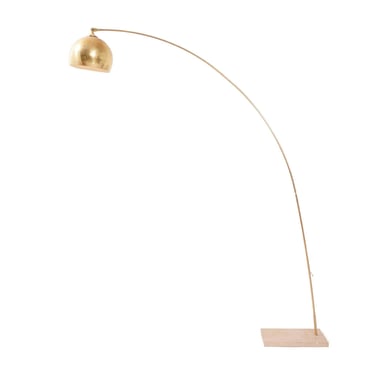 Travertine Base Arc Floor Lamp 