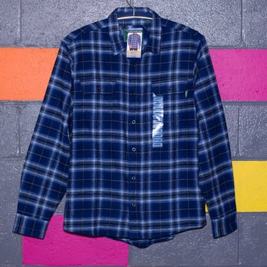Classic Woolrich Flannel Shirt | Deadstock | Blue Plaid Cotton | 19 