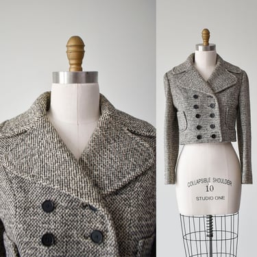1950s Tweet Jacket / 1950s Tweed Wool Jacket / True Vintage Womens Cropped Jacket / Cropped Winter Jacket / Miller Brothers Jacket 