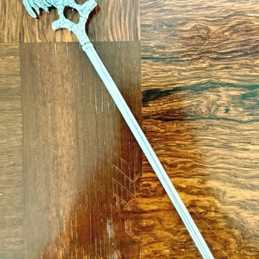 Vintage Silver Meat Tester with Rooster Motif