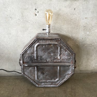 Vintage Film Reel Canister Lamp