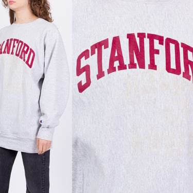 90s Stanford University Champion Reverse Weave Sweatshirt - Men's XL, Women's 2XL | Vintage Unisex Collegiate Crew Neck Pullover 