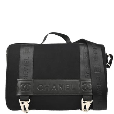 Chanel Black Felt Nylon Sport Line 2way Shoulder Handbag