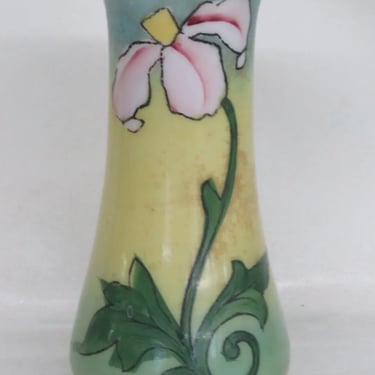 Art Deco Hand Painted Pink Orchid Flower Vase 2863B