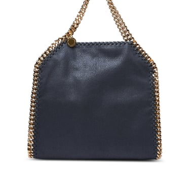 Stella Mccartney Donna 'Falabella' Mini Tote Bag In Navy Recycled Polyester Blend