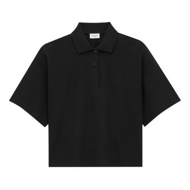 Saint Laurent Women Oversized Cotton Polo Shirt