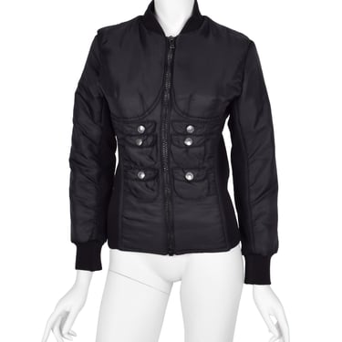 Jean Paul Gaultier Vintage Black Padded Ab Pocket Bomber Jacket