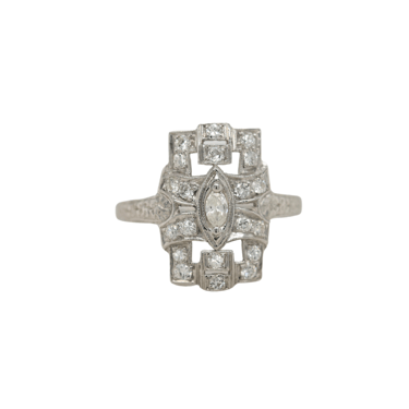Art Deco Diamond Paneltop Ring