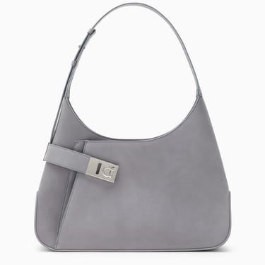 Ferragamo Grey Leather Shoulder Bag Women
