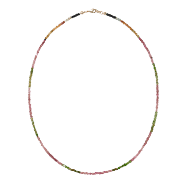 Tiny Beaded Multicolor Tourmaline Necklace