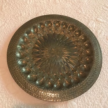 Beautiful hand hammered vintage brass tray 