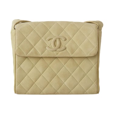 Chanel Green Suede Logo Shoulder Bag