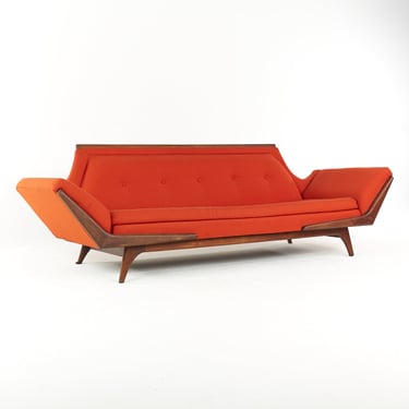 Adrian Pearsall Style Rowe Mid Century Red Gondola Sofa - mcm 