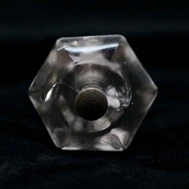 1.25 in. Vintage Hexagon Clear Glass Drawer Cabinet Knob