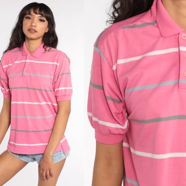 Levis Polo Shirt Pink STRIPED Shirt 80s Collared Shirt Levi Shop Exile Tucson AZ