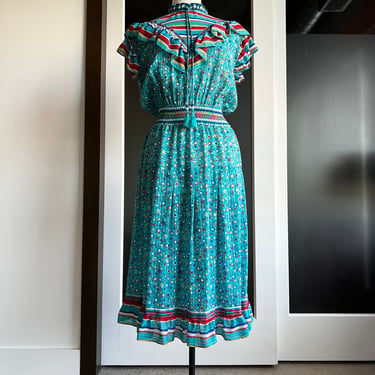 Vintage Diane Fries Georgette Flutter Dress 
