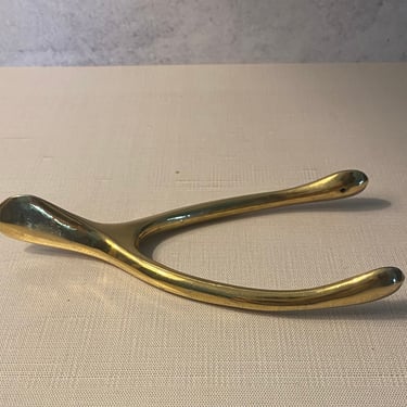 Brass Wishbone Paperweight 