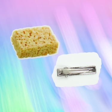 Marshmallow Cereal Bar Hair Clip Cute Rice Crispy Treat Barrette 