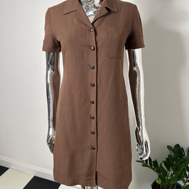 90s linen dress 90s linen one-shoulder dress main image 0