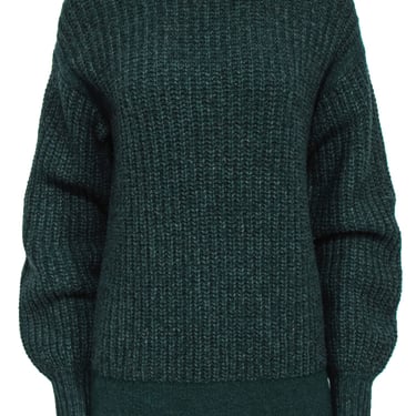 Rebecca Taylor - Hunter Green Balloon Sleeve Wool Blend Oversized Sweater Sz S