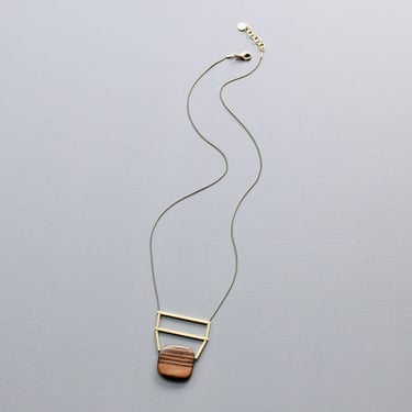 Wood and Brass Long Necklace