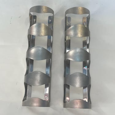 Pair of Vintage IKEA VURM Wine Racks | Discontinued Stainless Steel Wall Mount Wine Holders | Modern Scandinavian Design | Set of 2 