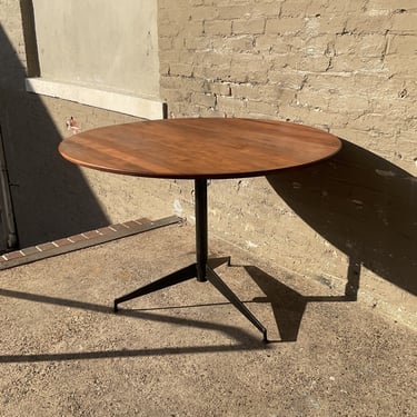 MCM Solid Walnut Round Dining Table