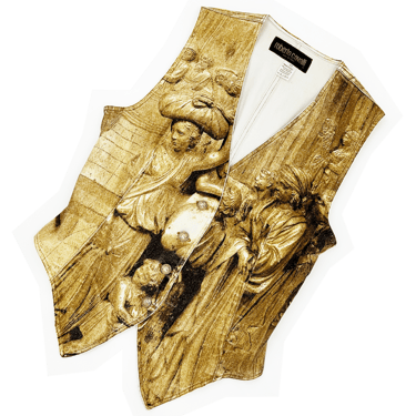 Roberto Cavalli statue print vest