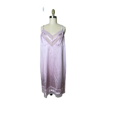 Vintage Purple Pink Vanity Fair Half Slip Nylon Lace Slip Dress Nightgown Size 42 