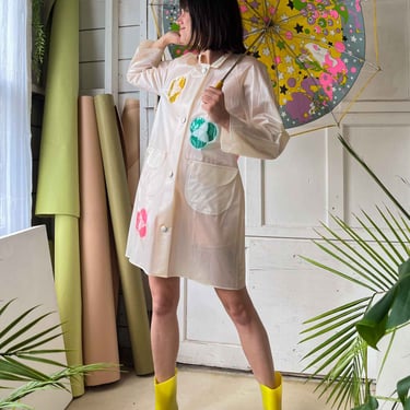 60s Mod Pearlescent Rain Coat